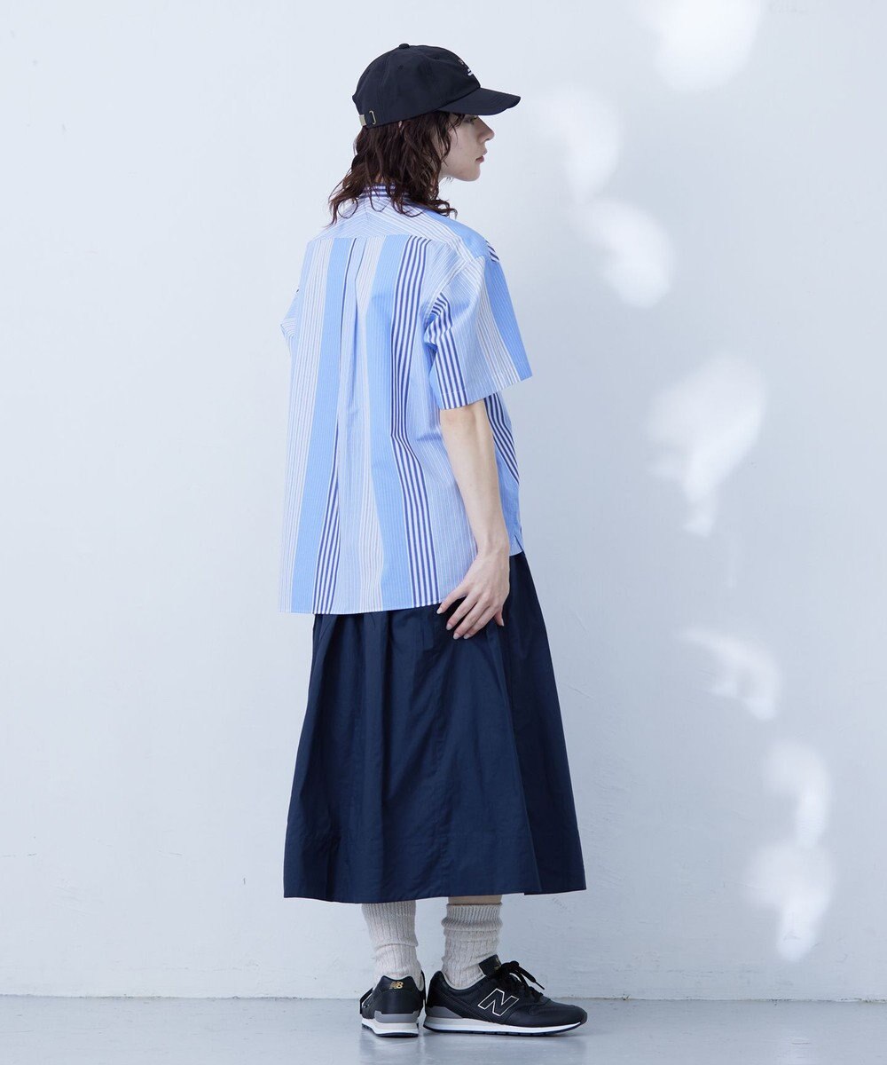 J.PRESS YORK STREET 【UNISEX】マルチストライプバンドカラー シャツ 