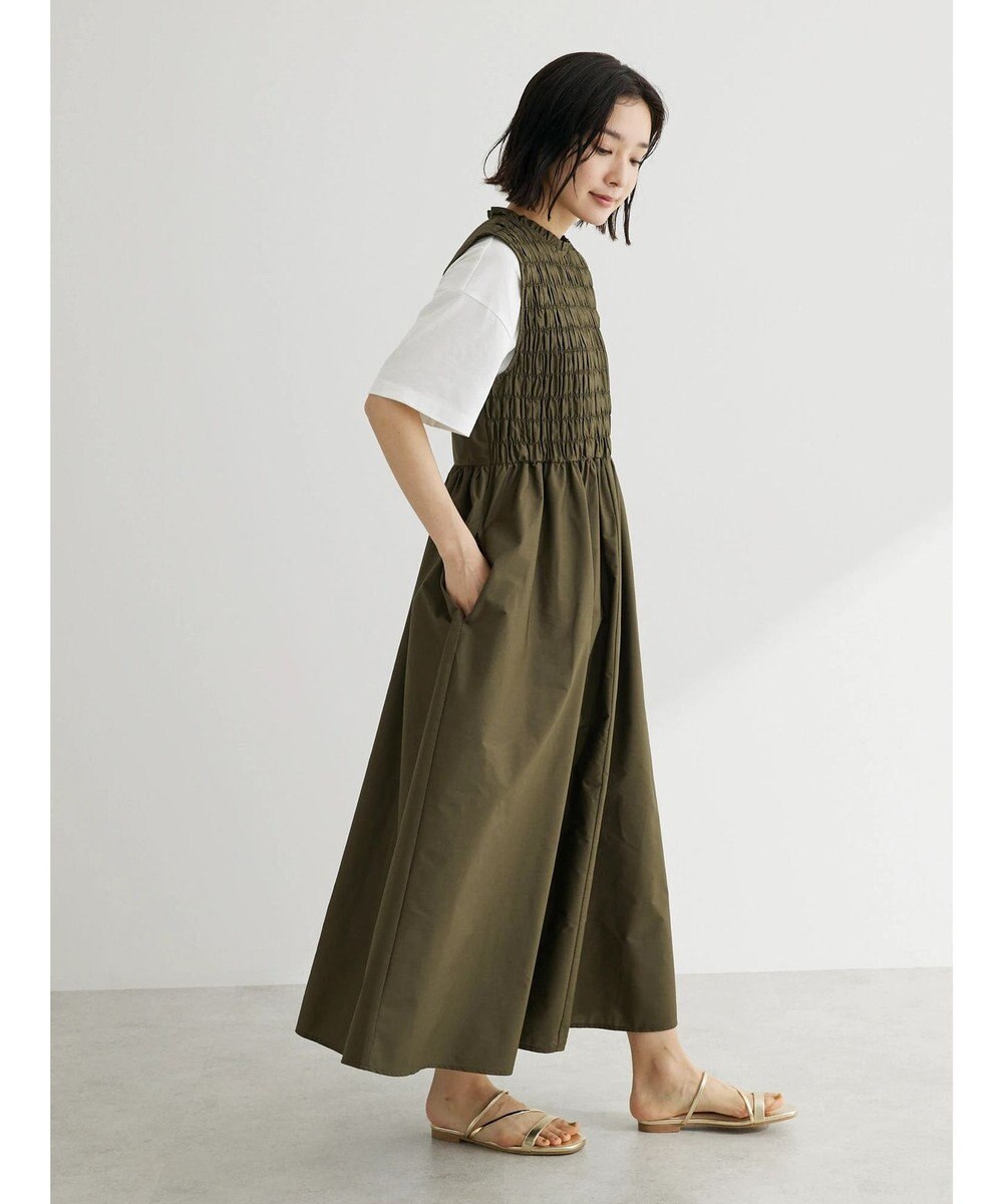 Green Parks ・Ｄｏｕｂｌｅ　Ｆｌａｇｓ　シャーリングノースリワンピ 