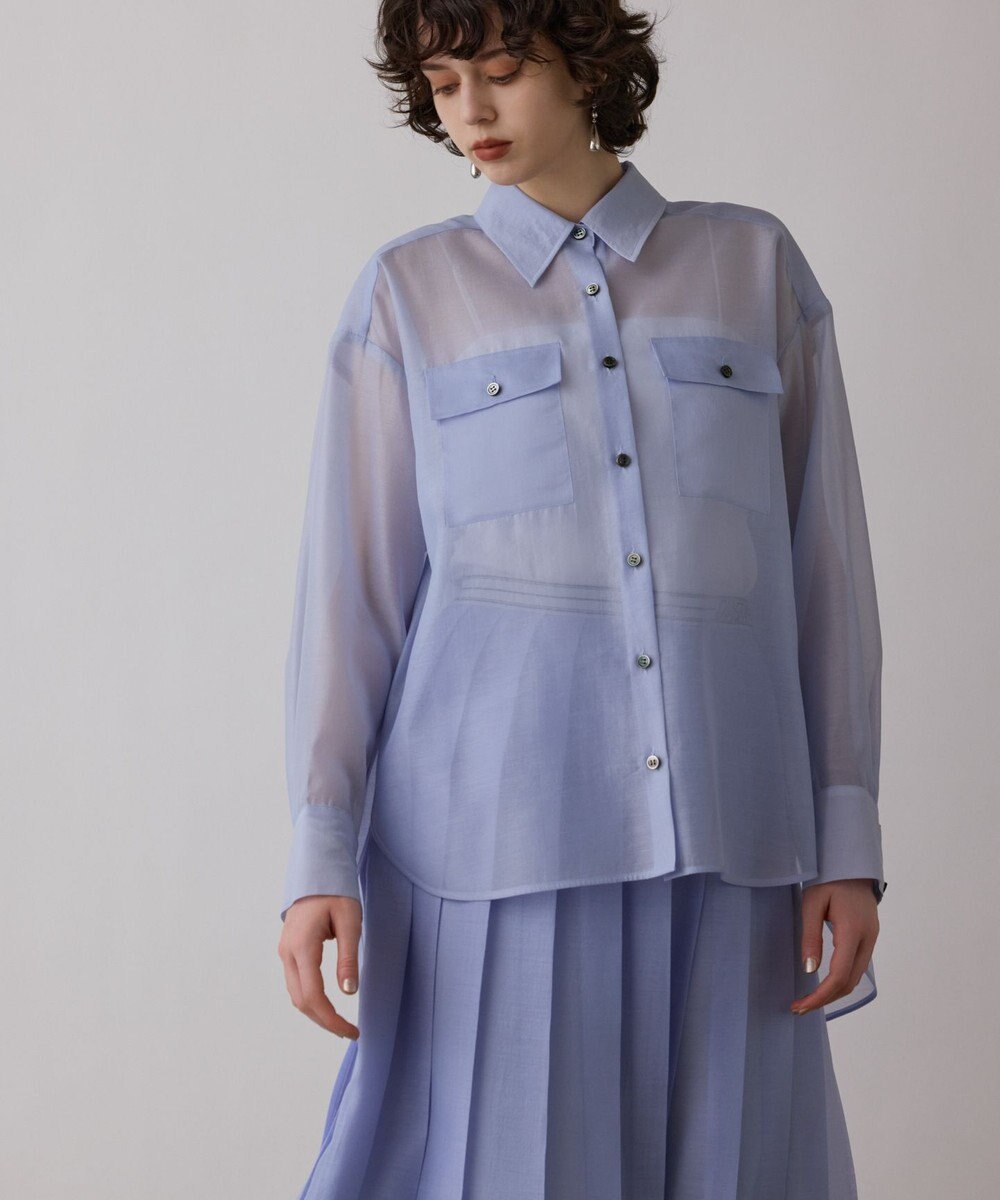 GRACE CONTINENTAL マットシアーシャツ 