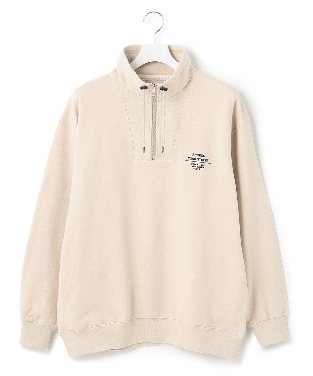 J.PRESS YORK STREET 【UNISEX】ロゴ刺繍ハーフジップ プルオーバー 
