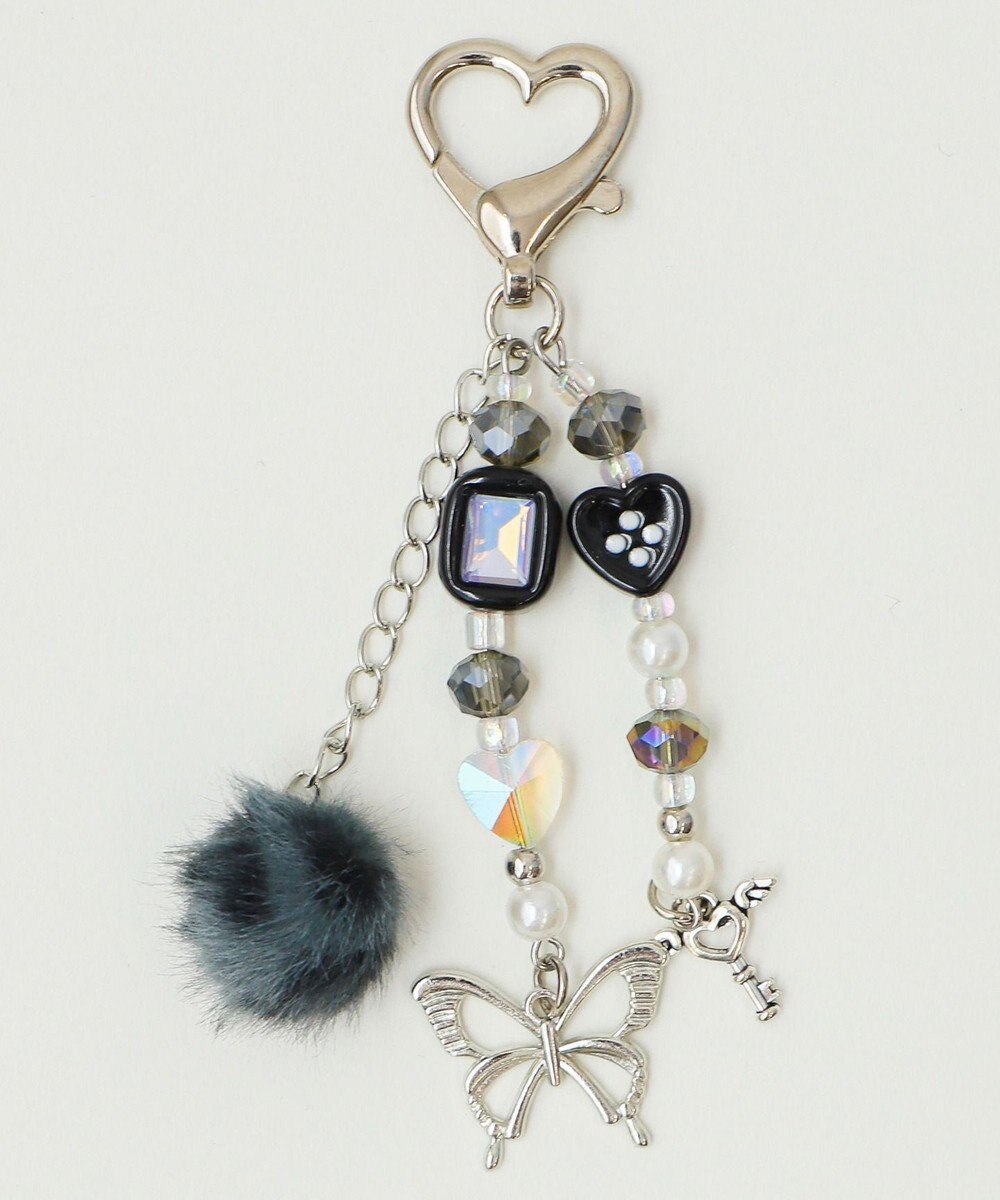 WEGO レオパードぽんぽんビーズキーホルダー 