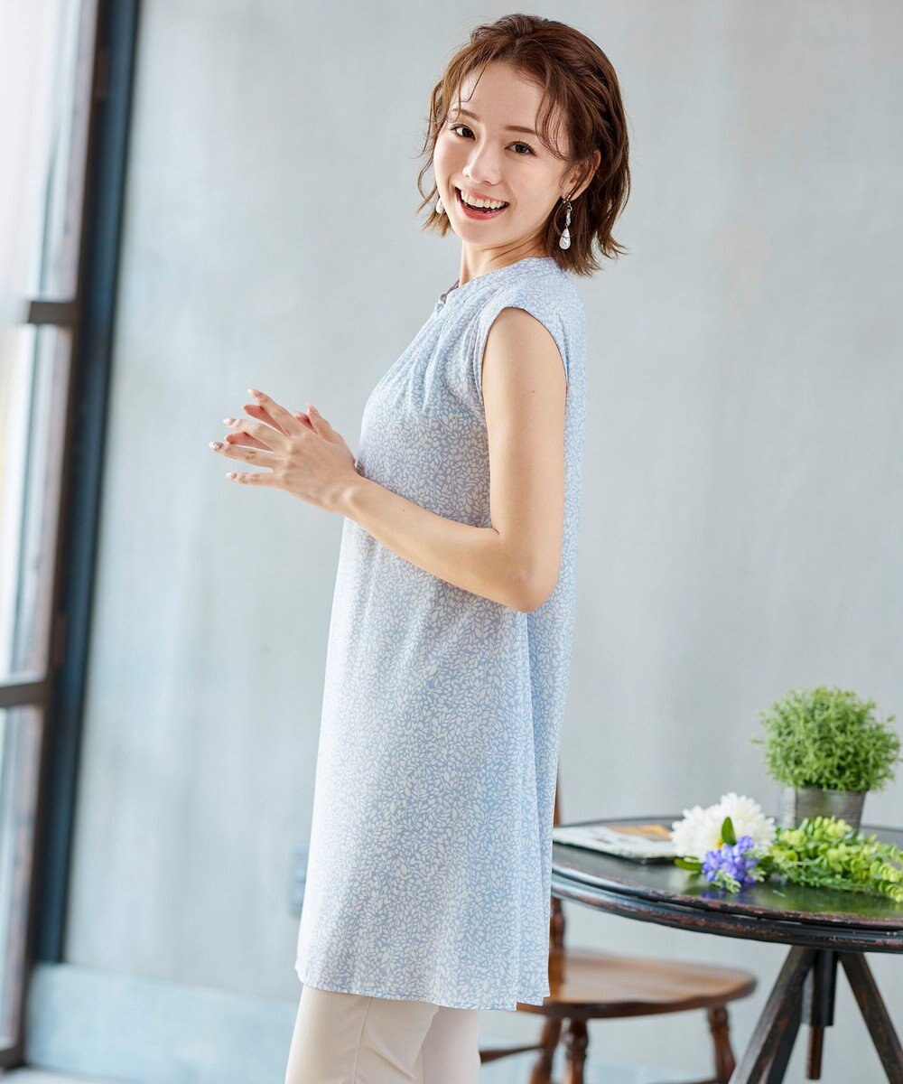 Tiaclasse L 【洗える】体型カバーも叶うAラインギャザーチュニックブラウス 