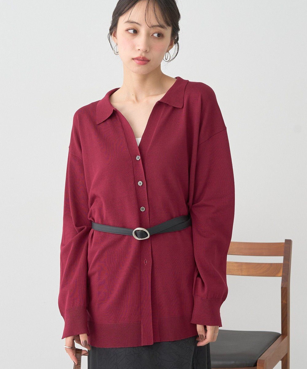 earth music&ecology 袖口スリットスキッパーカーディガン 