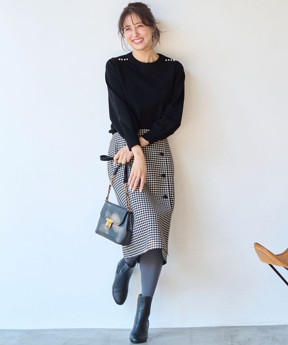 ANY SIS 【Oggi1月号掲載】ショルダーパール調 ニット 