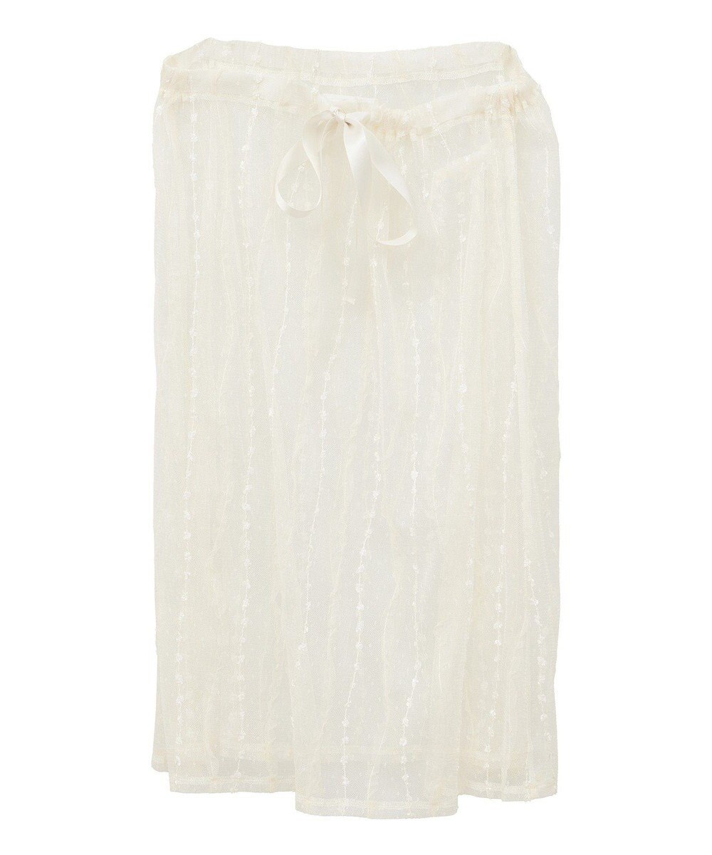 earth music&ecology ストライプレースレイヤードスカート 