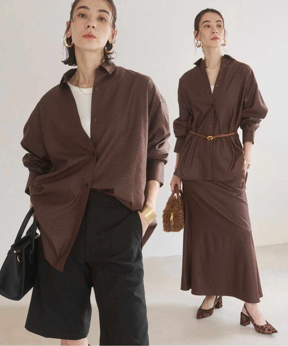WEGO 【ANGIE VINTAGE】レザーライクシャツ＆スカートセットアップ 