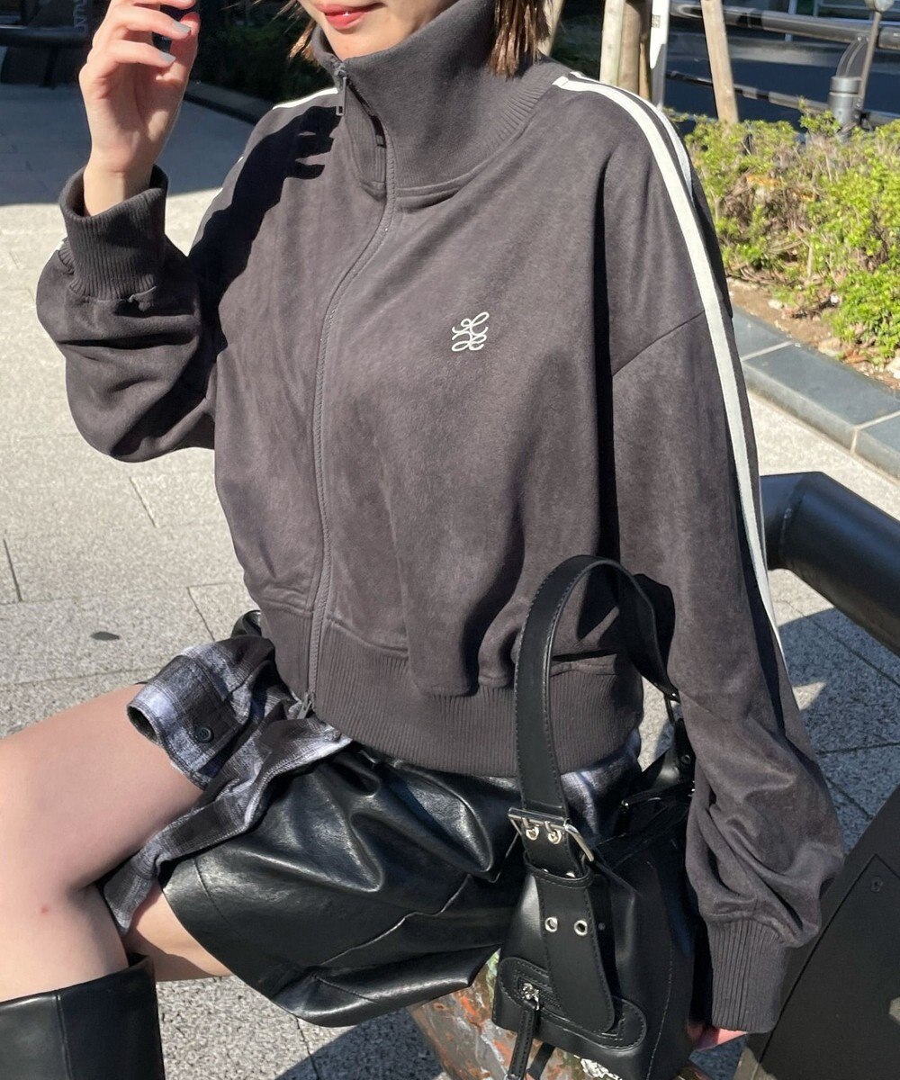 WEGO スエードポンチクロップドトラックジャケット 