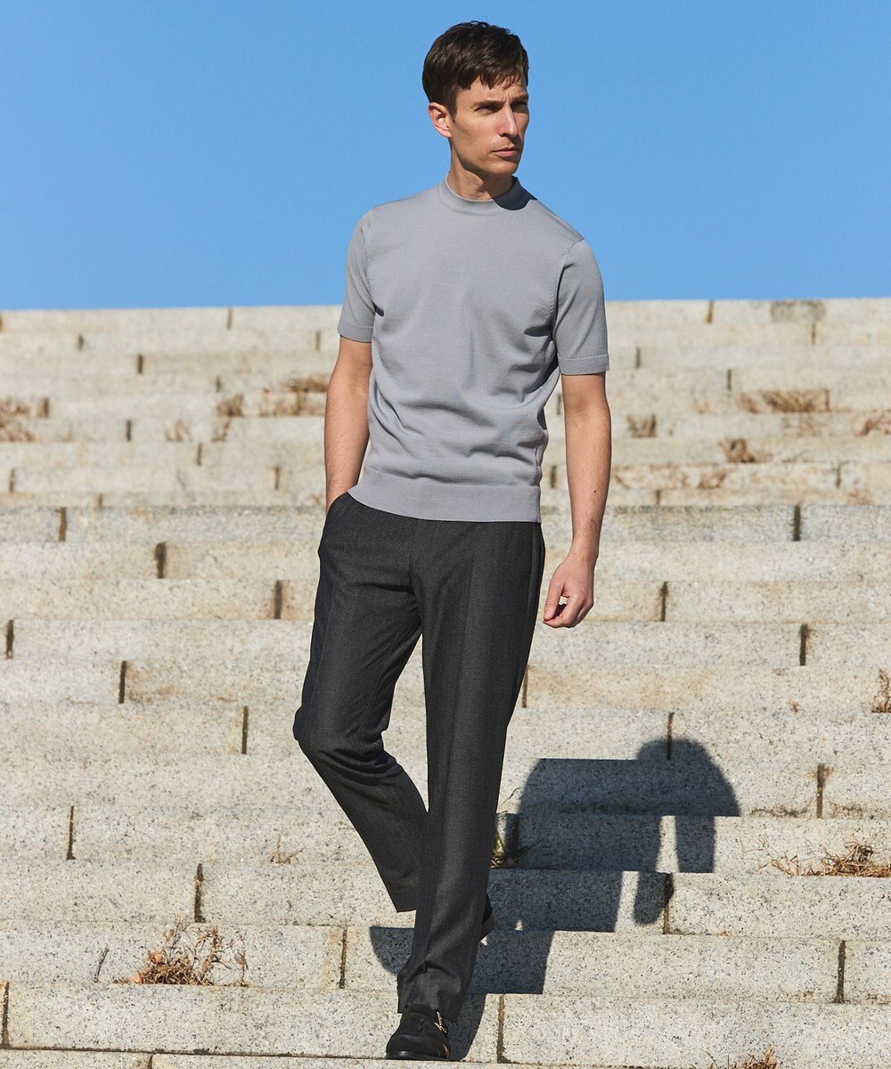 GOTAIRIKU 綿とポリのいいとこどり【洗濯機可】テーラード DRESS BIZ ニットTシャツ 