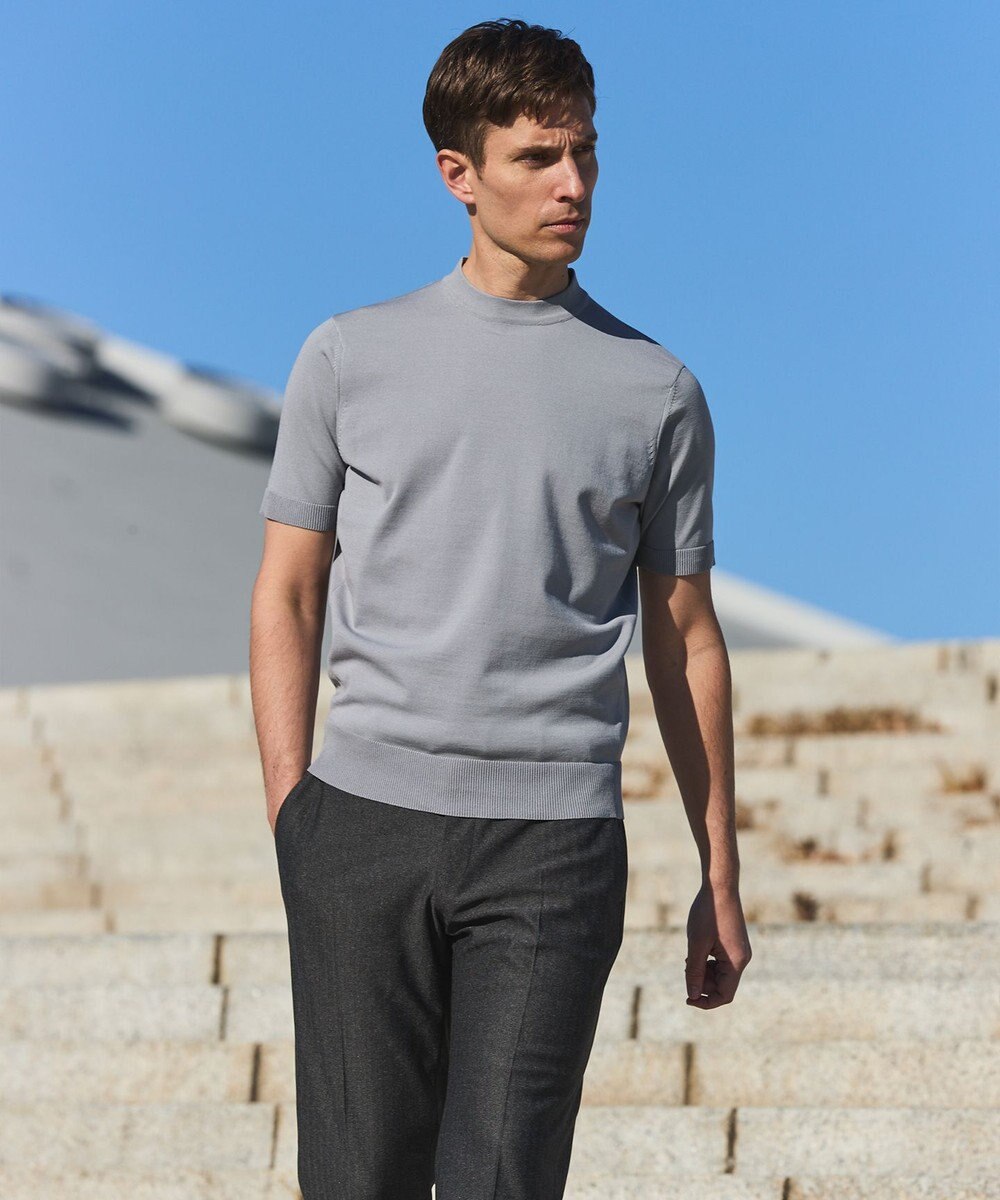 GOTAIRIKU 綿とポリのいいとこどり【洗濯機可】テーラード DRESS BIZ ニットTシャツ 