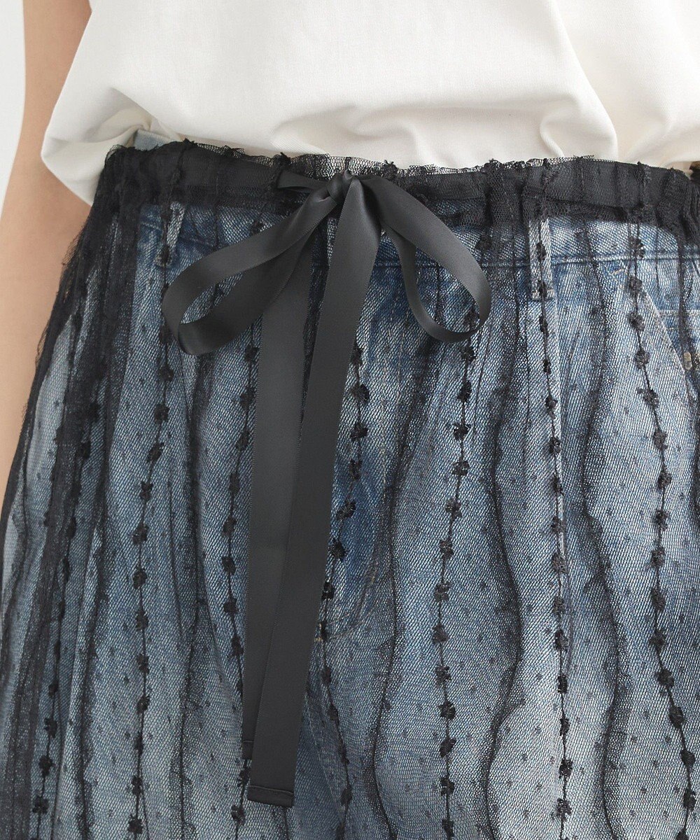 earth music&ecology ストライプレースレイヤードスカート 