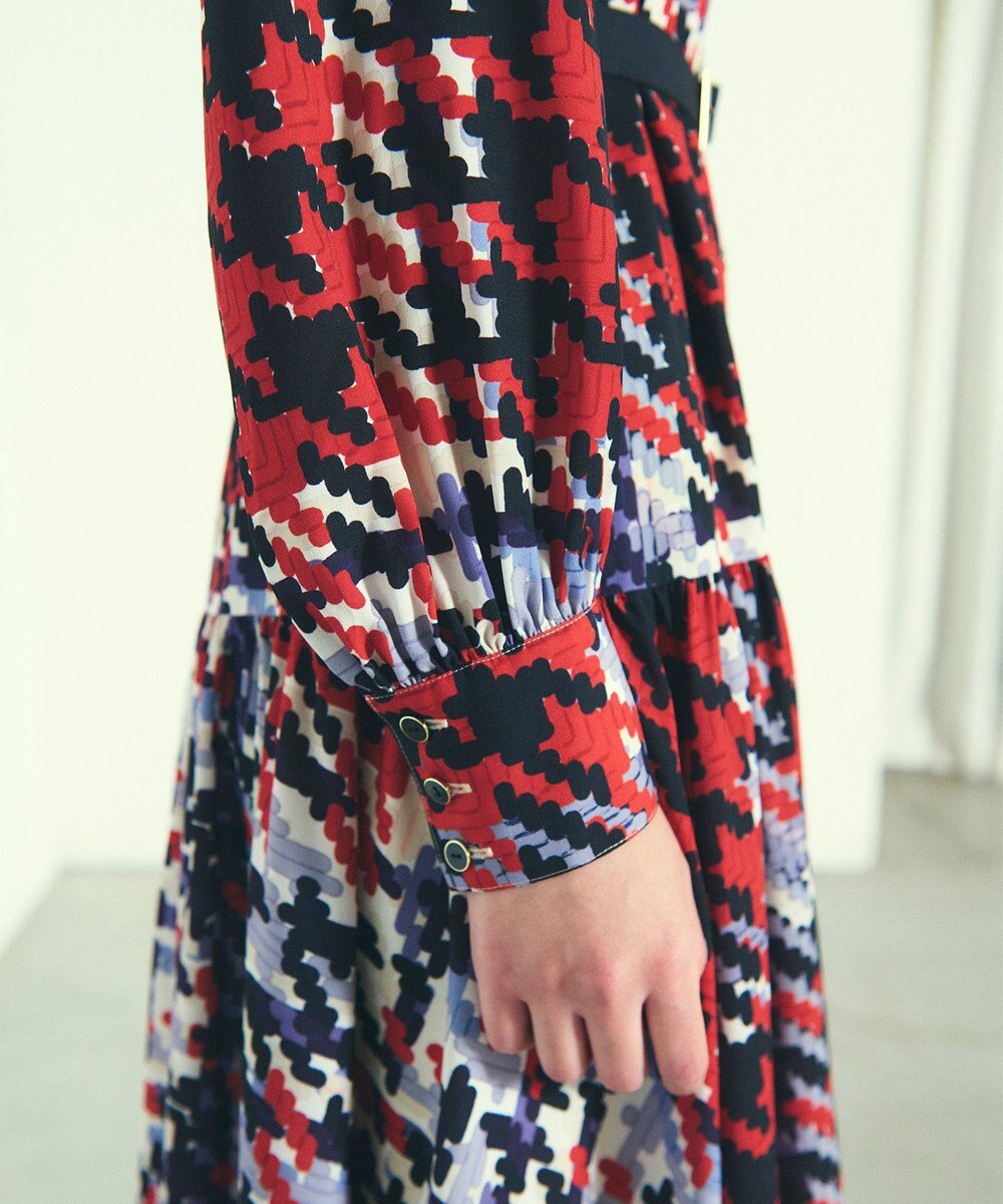 GRACE CONTINENTAL キカプリントティアードワンピース 