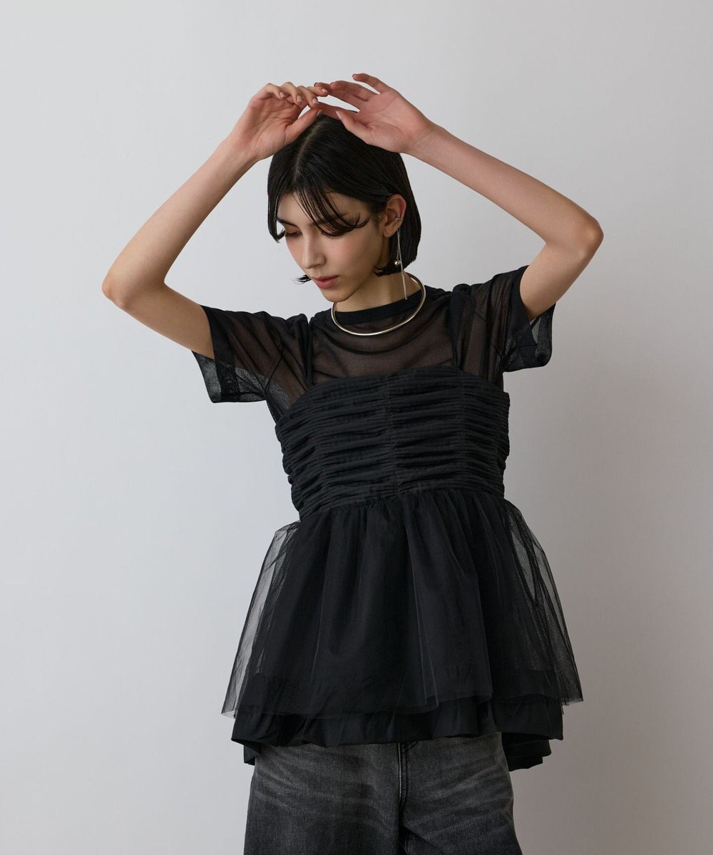 GRACE CONTINENTAL タフタチュールキャミ 