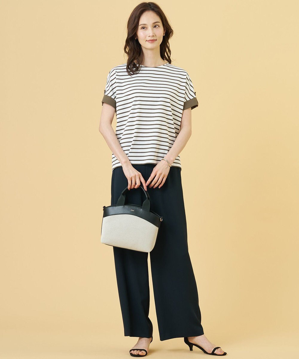 J.PRESS LADIES S 【一枚で着映え】バイカラーボーダー クルーネック カットソー 