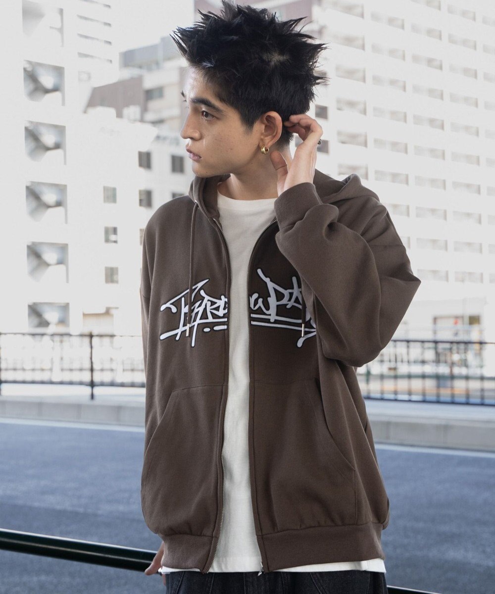 WEGO ワッペンロゴジップパーカー 