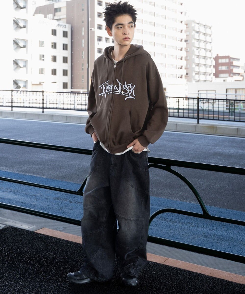 WEGO ワッペンロゴジップパーカー 