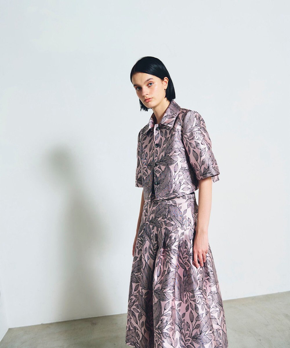 GRACE CONTINENTAL ボタニカルジャガードシャツ 