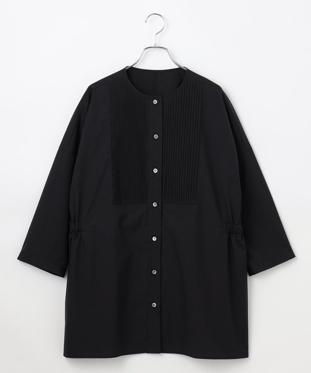 #Newans 【洗濯機可能/シワになりにくい】〈お腹・腰回りをカバー〉ピンタックデザインスクエアブラウス 