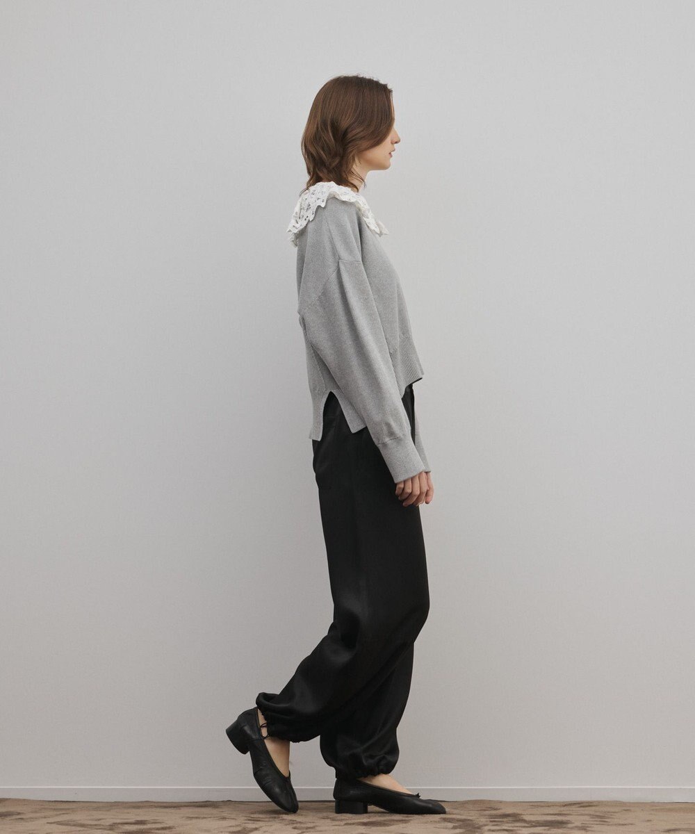 GRACE CONTINENTAL レースカラーニットトップ 