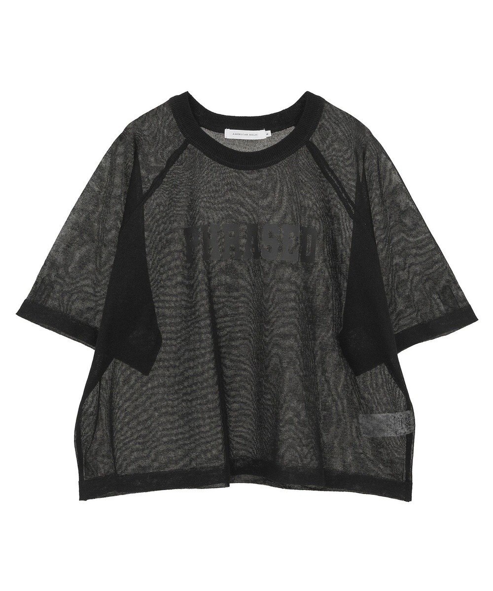 AMERICAN HOLIC プリントロゴシアーニットプルオーバー 