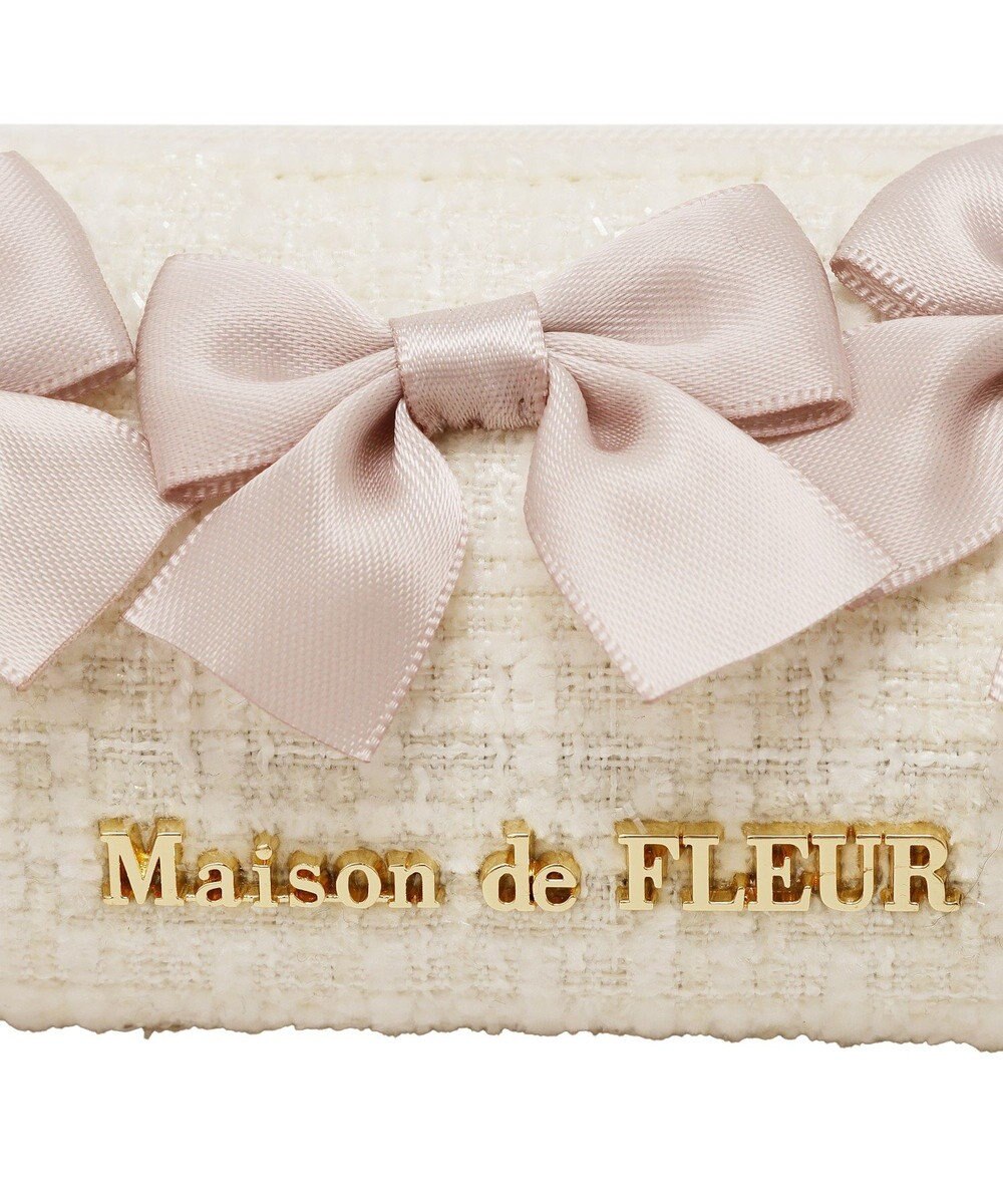 Maison de FLEUR ツイードリボンロングポーチ 