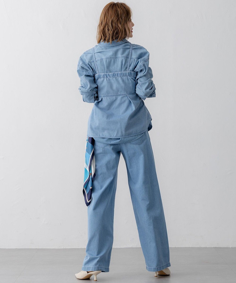 23区 【洗える】ライトダンガリー ビスチェ 