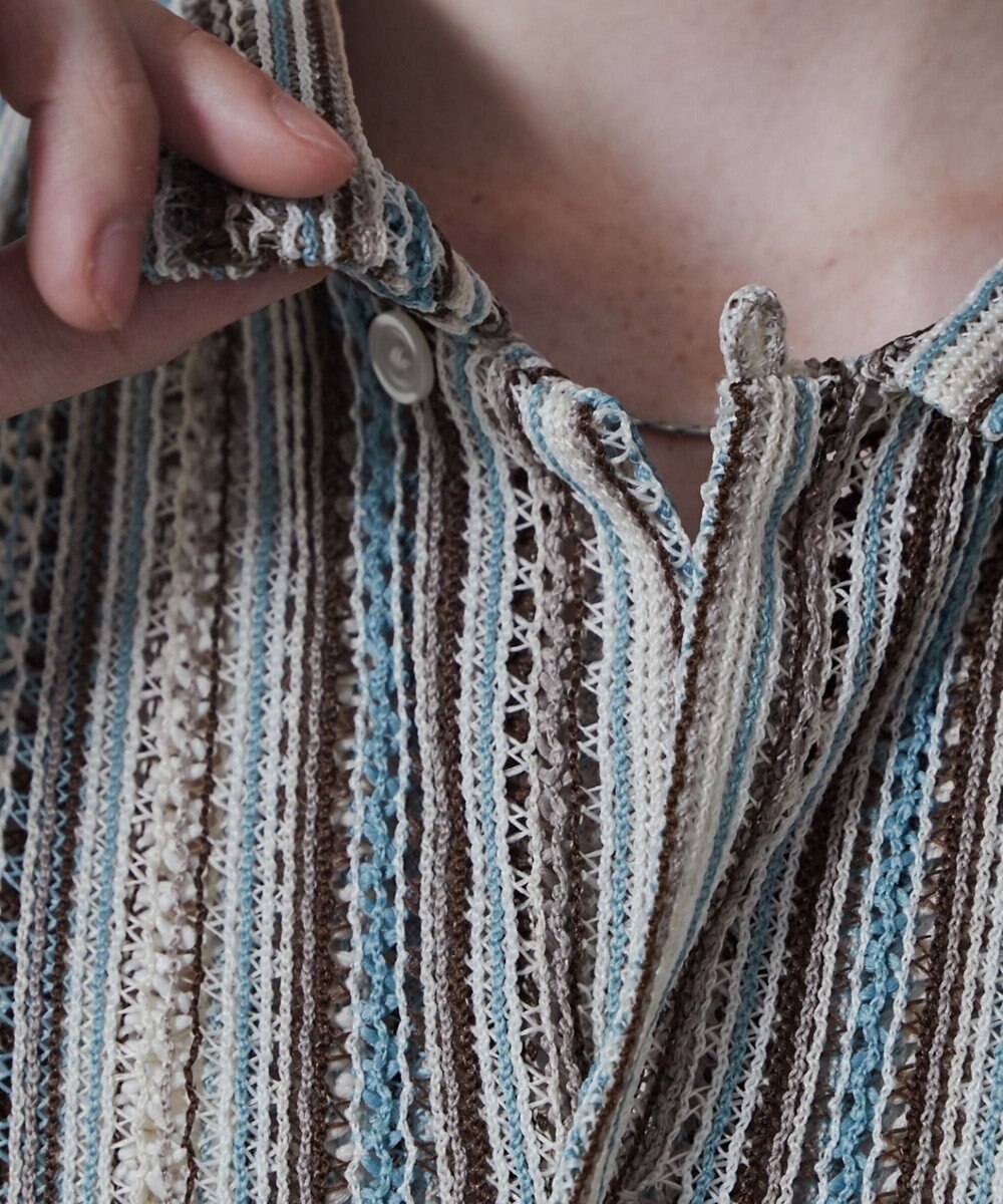 WEGO ストライプメッシュBIGシャツ（S） 