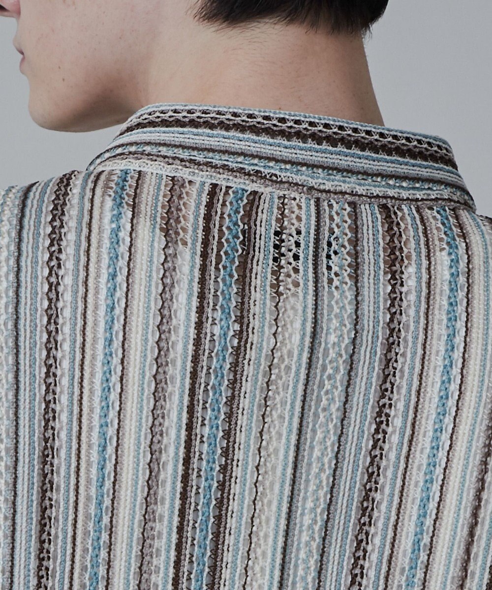 WEGO ストライプメッシュBIGシャツ（S） 