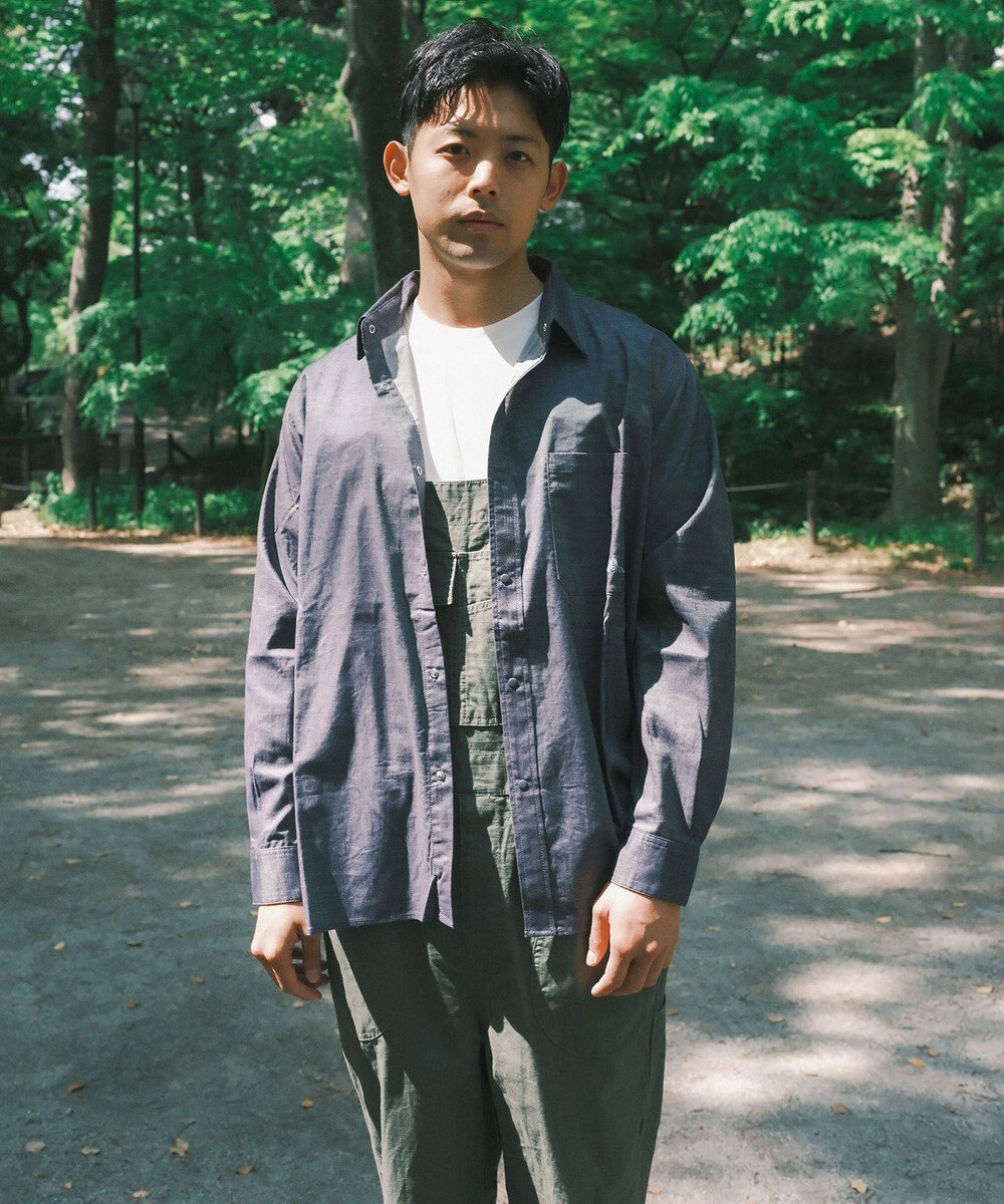 SHARE PARK MENS 【UVカット・撥水・ストレッチ】イージーデニムレギュラーカラーシャツ 