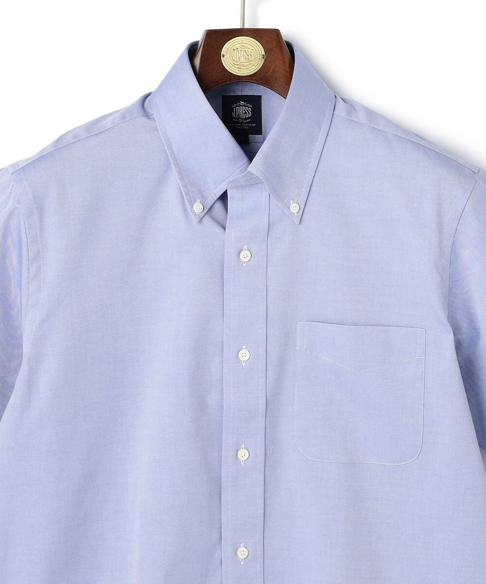 J.PRESS MEN 【PREMIUM PLEATS / 形態安定】ピンオックス 半袖シャツ / B.D. 