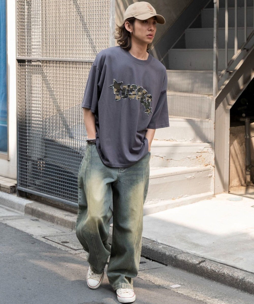 WEGO ダメージアップリケグラフィックT（SS） 