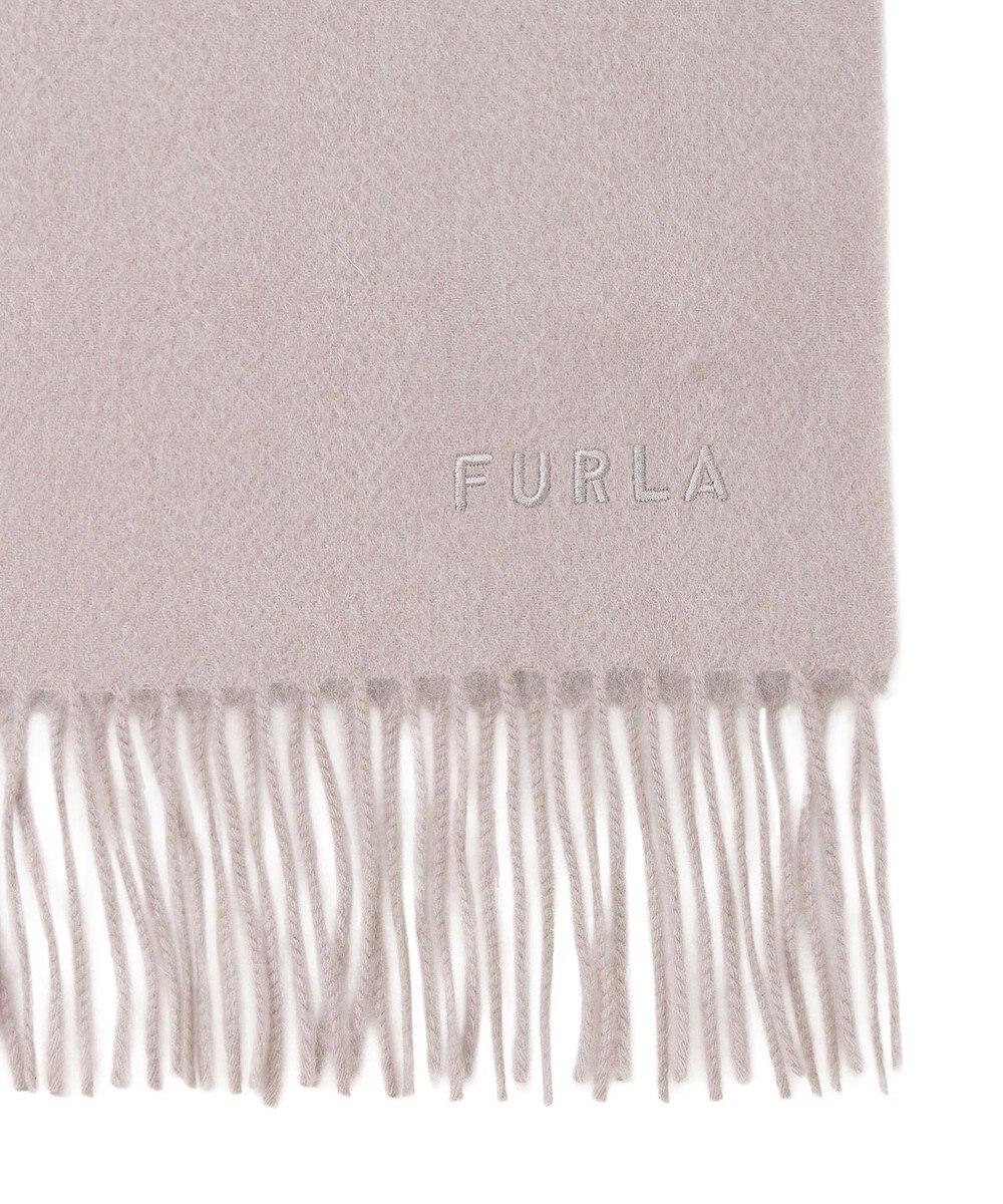 MOONBAT FURLA(フルラ）カシミヤ100％ 無地 マフラー ロゴ刺繍 手洗いOK 