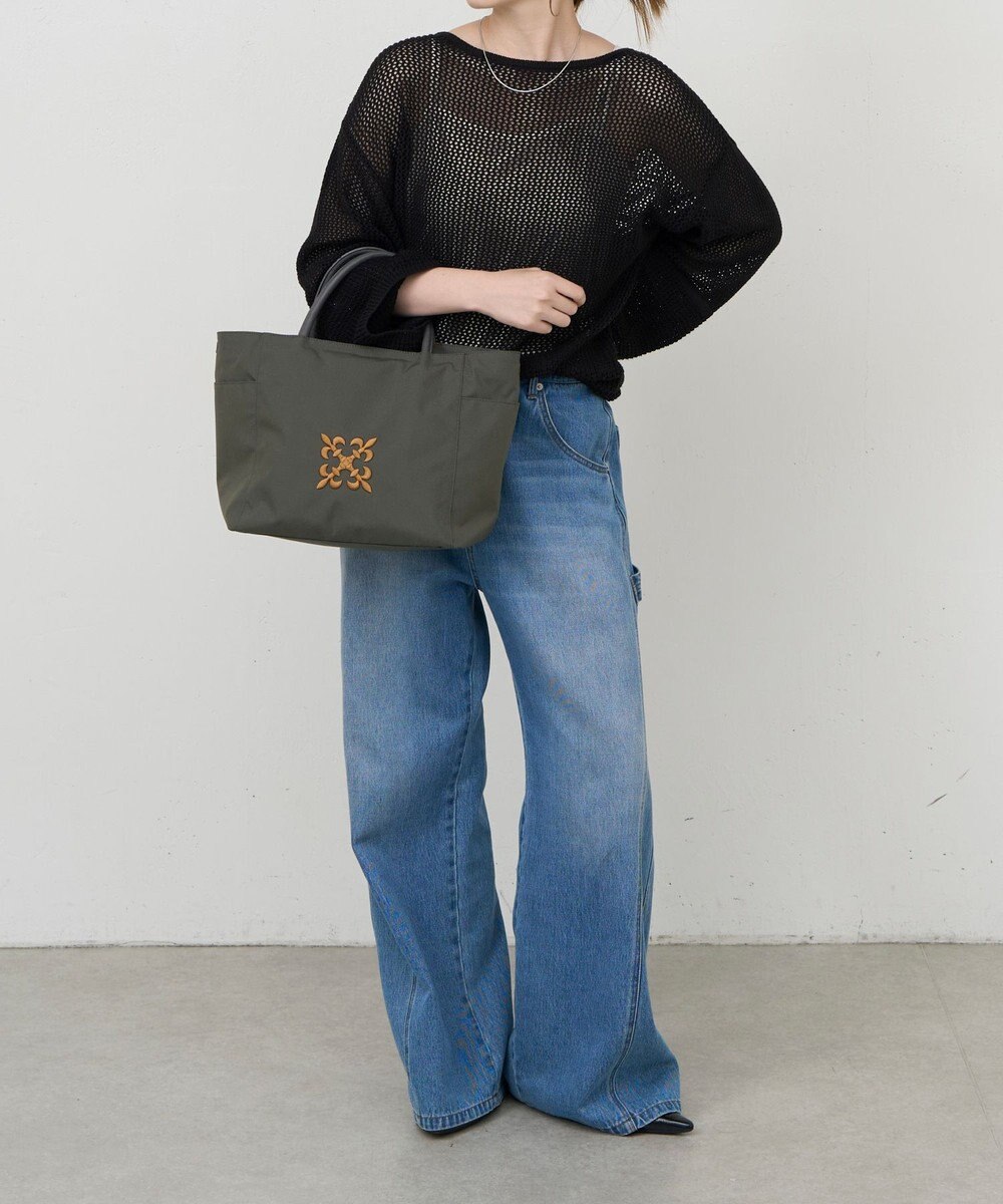 russet 【モノグラム刺繍】コーデュラナイロントートバッグ（CE-1776） 