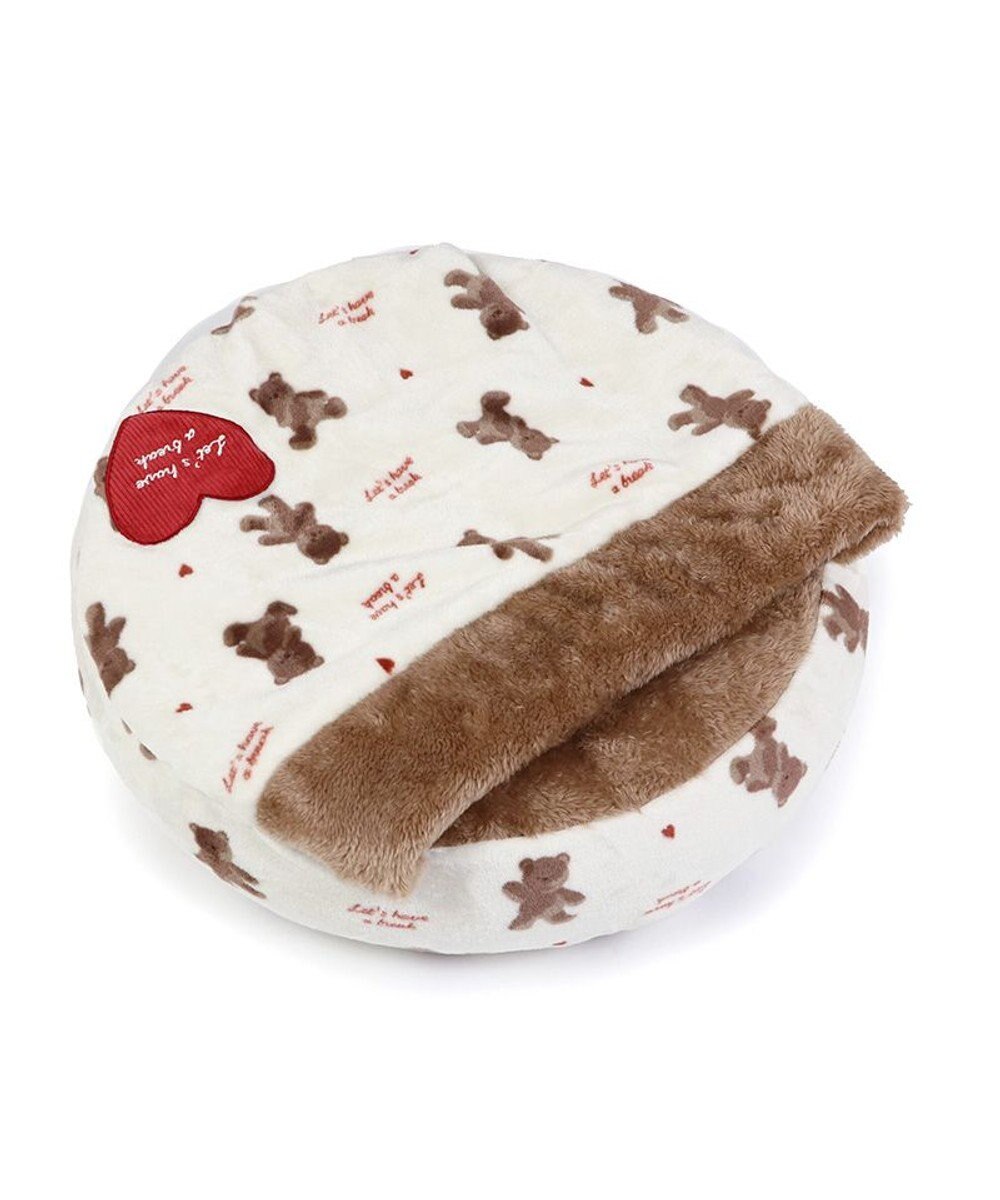 PET PARADISE ペットパラダイス 丸型寝袋 遠赤外線 《くまちゃん柄》 50cm 
