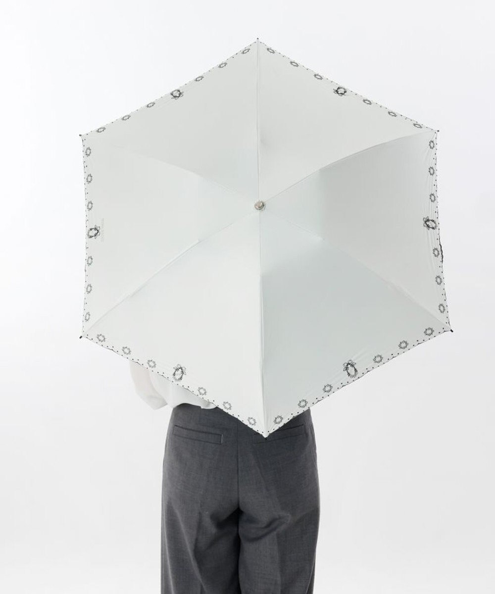 AURORA NINA RICCI（ニナリッチ）花柄刺繍晴雨兼用パラソル（折りたたみ傘） 