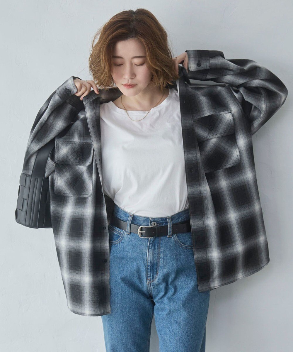 WEGO 【ユニセックス着用ITEM/SMLサイズ展開】オンブレチェックシャツ（LS） 