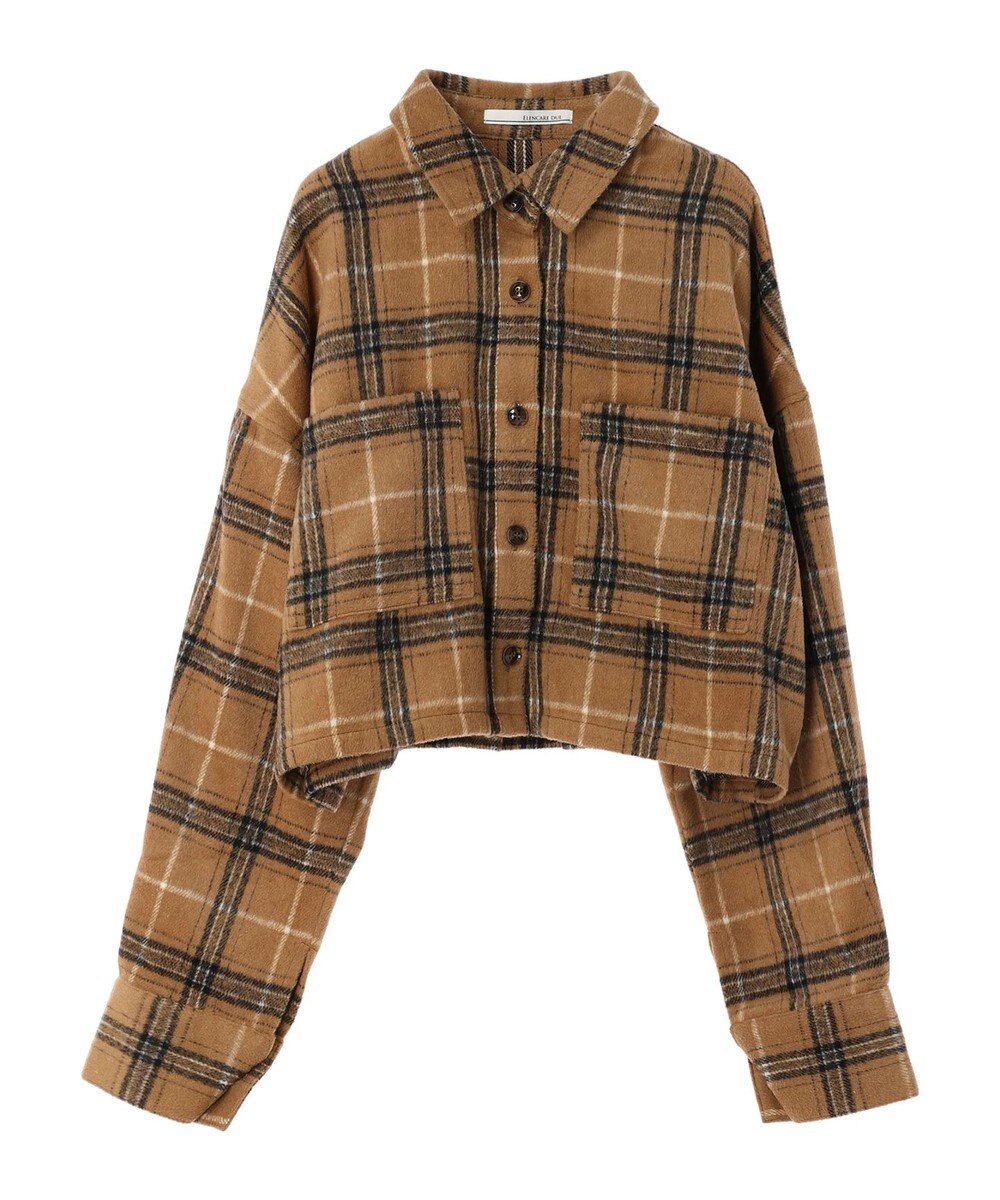 Green Parks ・ＥＬＥＮＣＡＲＥ　ＤＵＥ　シャギーチェックショートシャツ 