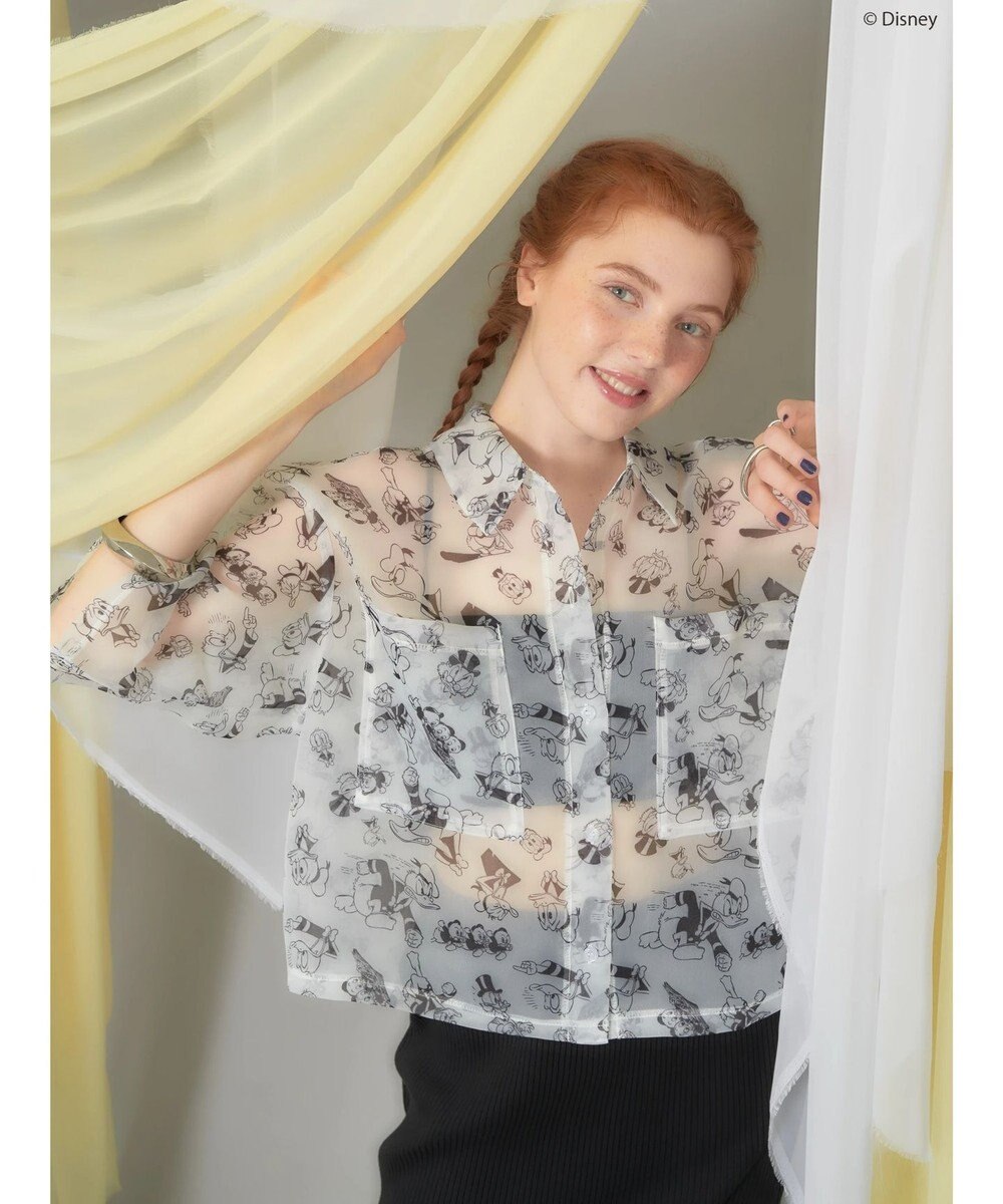 AMERICAN HOLIC 総柄シアーショート丈シャツ／Ｄｉｓｎｅｙ 