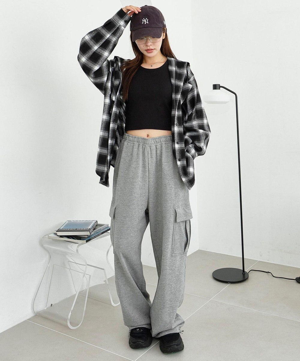 WEGO 【25年秋冬新作】チェックフードBIGネルシャツ 