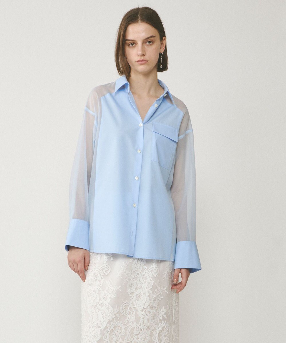 GRACE CONTINENTAL シアーコンビオーバーシャツ 