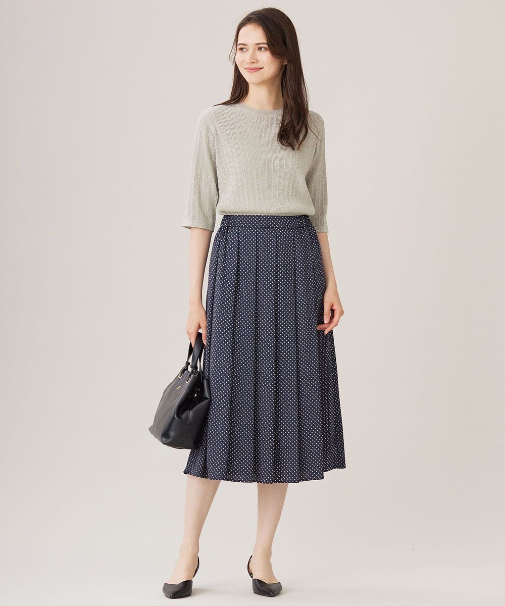 自由区 L 【カタログ掲載・アンサンブル対応・洗える】グリッターリブプルオーバー ニット 