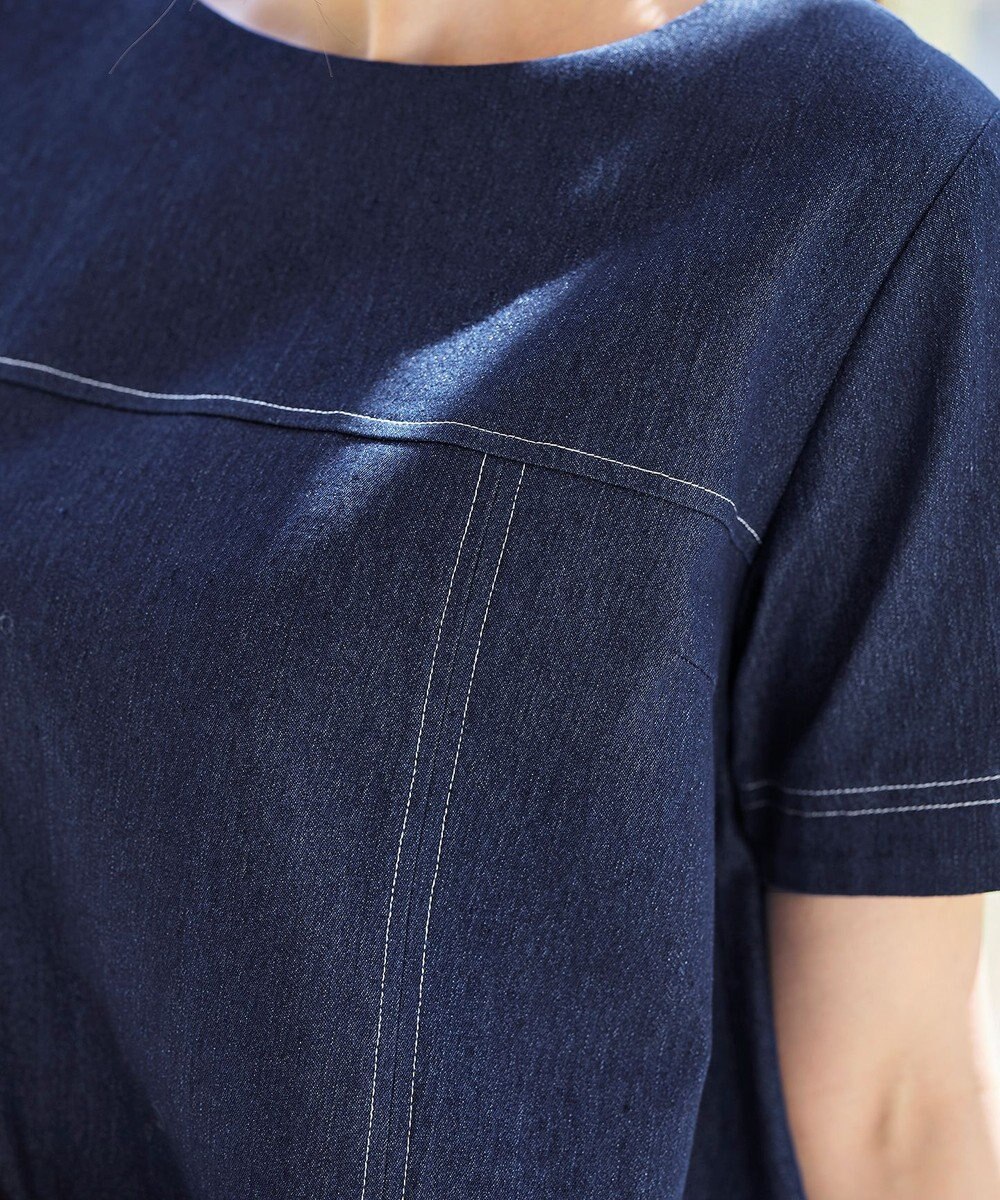 Tiaclasse 【洗える】デニムチュニックブラウス 