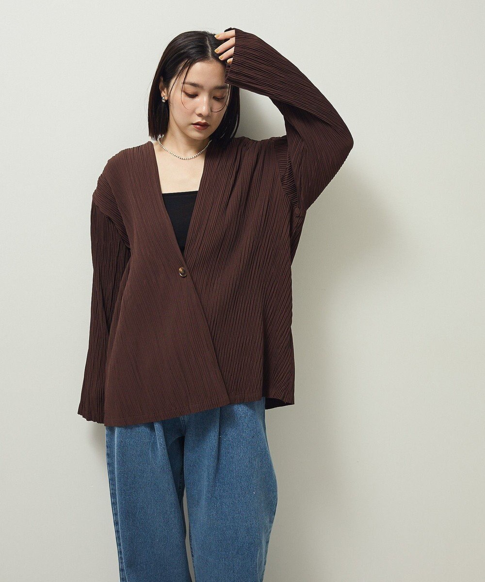 Green Parks ・ＥＬＥＮＣＡＲＥ　ＤＵＥ　プリーツノーカラージャケッ 