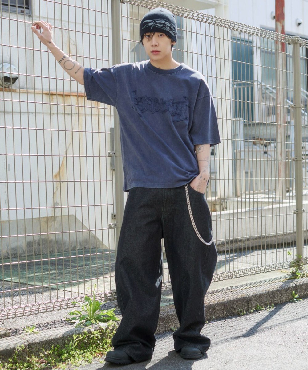 WEGO 【ユニセックス着用ITEM/MLサイズ展開】ブリーチダメージアップリケT（SS） 