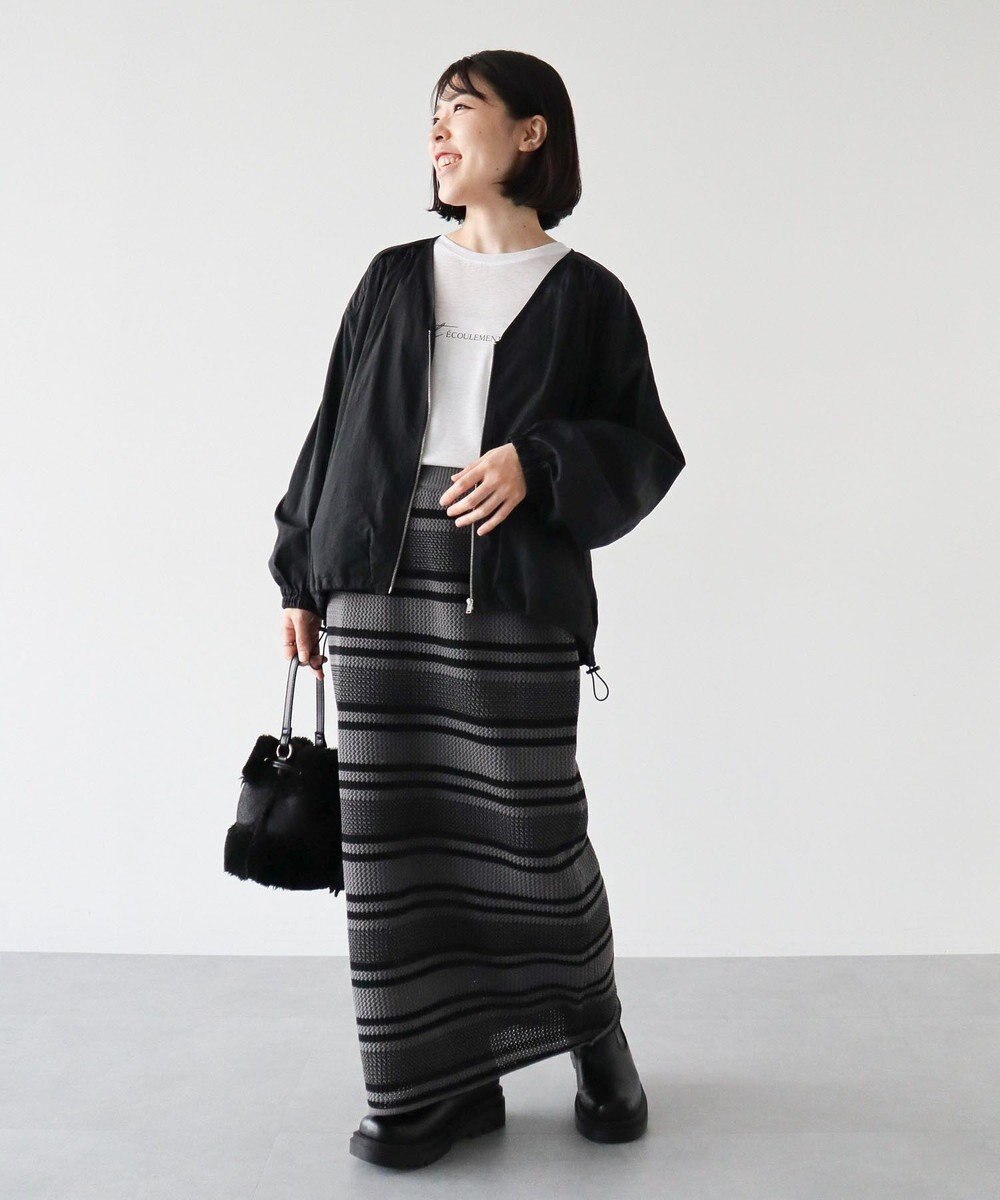 Green Parks ボーダーニットスカート 