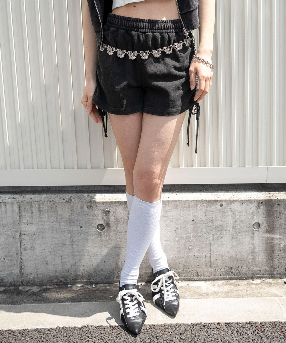 WEGO 【セットアップ対応】サイドドロストスウェットショートパンツ 