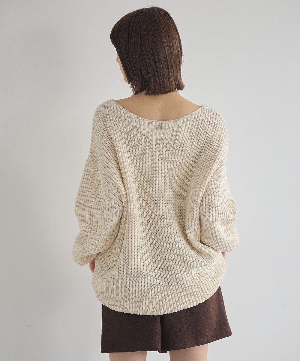 earth music&ecology 【毛玉防止 / 洗濯機洗い可】アンチピリングクロスネックルーズニット 