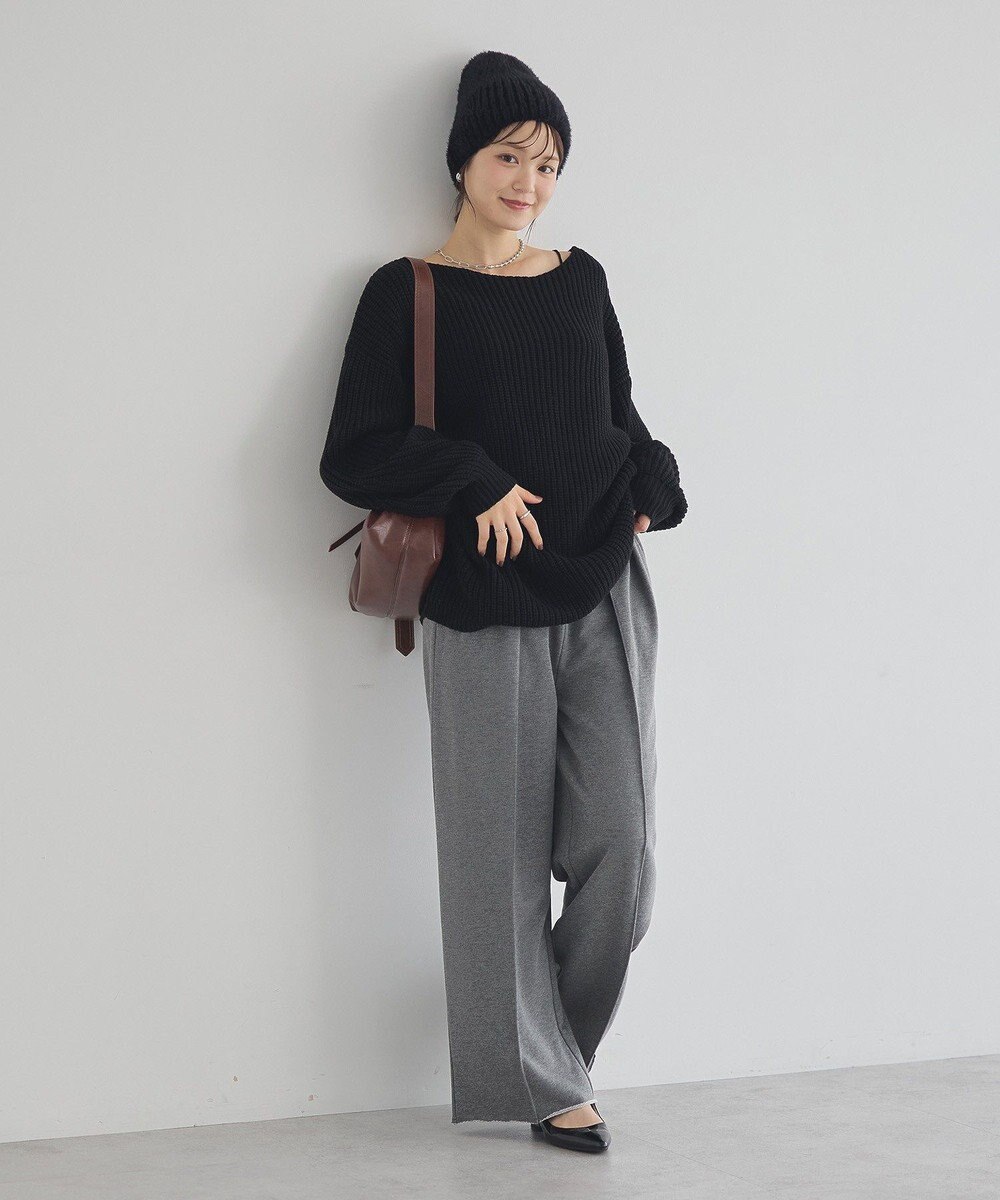 earth music&ecology 【毛玉防止 / 洗濯機洗い可】アンチピリングクロスネックルーズニット 