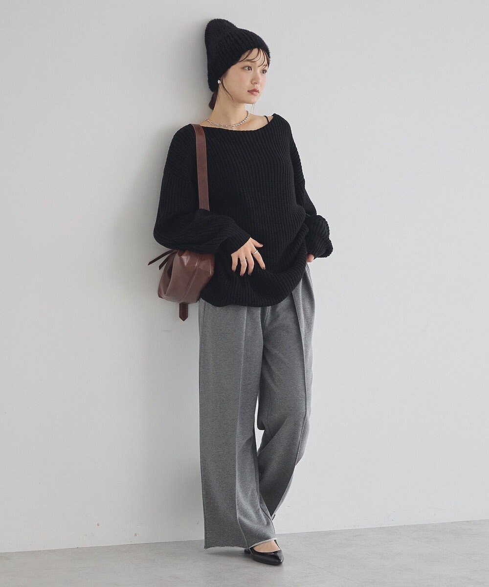 earth music&ecology 【毛玉防止 / 洗濯機洗い可】アンチピリングクロスネックルーズニット 