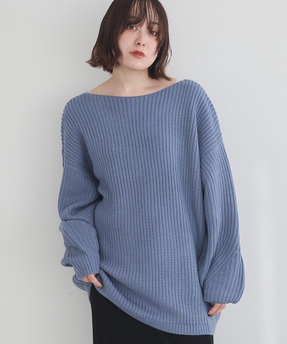 earth music&ecology 【毛玉防止 / 洗濯機洗い可】アンチピリングクロスネックルーズニット 