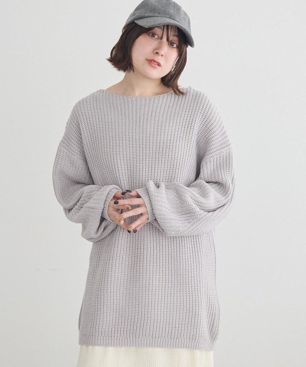 earth music&ecology 【毛玉防止 / 洗濯機洗い可】アンチピリングクロスネックルーズニット 